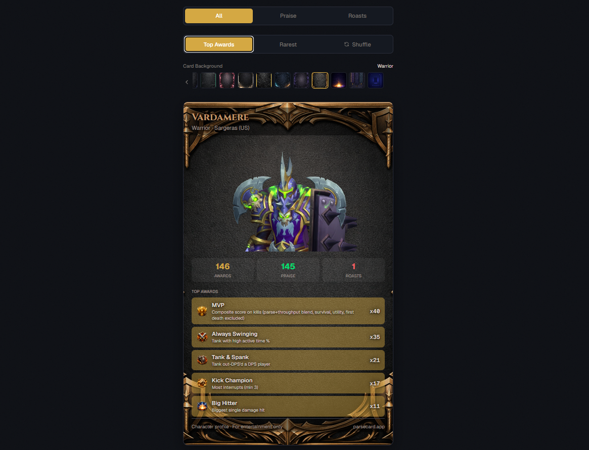 Unlimited Character Cards